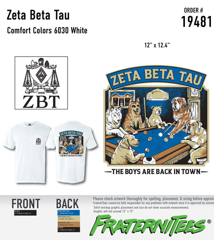 Zeta Beta Tau - Dogs Playing Pool