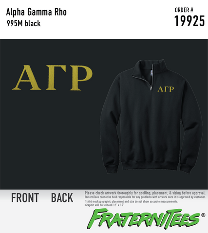 Alpha Gamma Rho - Quarter Zip Sweatshirt
